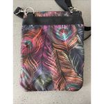 LeSportsac  Madison 3 Zipper Crossbody Handbag Masquerade Peacock Feather READ Photo 2