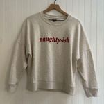 Aerie Naughty-ish Long Sleeve Pullover Crewneck Novelty Sweatshirt Size M Photo 0