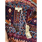 Entro NEW  Women's Ikat Geometric Print Draw String Shirt Dress Boho Colorful S Photo 6