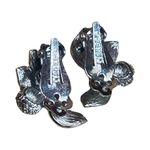 New Mid Century Lisner Silver Tone Clip On Earrings Designer Costume Jewelry Photo 7