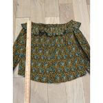 J.Crew Novelty Elephant Bohemian Animal Print Ruffle Blouse Travel Safari Sz 2 Photo 5