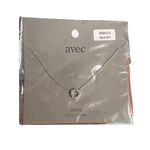 AVEC Brass Silver Tone O Initial Necklace Clear Rhinestones Layer Pendant NEW Photo 0