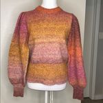 Allison Joy Evereve Women's Ombre Sunset Puff Sleeve Knit Sweater- Size Small Photo 2