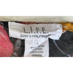 L.I.F.E. | Women’s Floral Sheer Stretch Wrap Kimono Robe | Large Black Photo 2