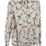 Marine layer  Women's Large Button Down Long Sleeve Cheetah Leaf Print Shirt Photo 0