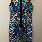 Milly  Multicolor Stained Glass Print Slim Sleeveless Sheath Dress 4 Photo 4