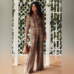 Ralph Lauren Purple Label Python Print Silk Chiffon Palazzo Pants Womens 4 NWT Brown Photo 1