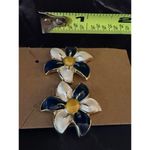 Vintage Cheeky Blue and White Flower Earrings Petal Power Photo 5