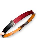 Brighton  Leather horse Hair Colorblock Belt Size 30 Photo 1