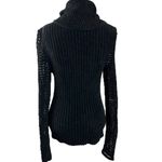 Escada Ribbed Fishnet Sleeves Turtleneck Sweater in Black Size 36 Small Euro Photo 1