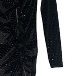 ZARA  Trafaluc Glitter Dot Black Velvet Bodycon Ruffle Dress Small Photo 14