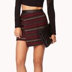 Forever 21 Wool Blend Jacquard Print Skirt w/ Leather Trim Photo 1