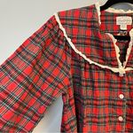 Lanz of Salzburg Nightgown Red Tartan Plaid 100% Cotton Flannel Gown Sz S GUC Photo 5