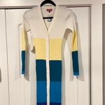 STAUD Shoko Striped sweater Yellow and Blue Pencil Midi dress Xs Yellow Photo 1