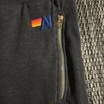 Aviator Nation  Dark Gray Rainbow Prism Jogger Pants Size Large Photo 4