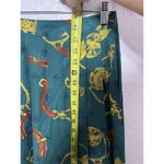 Vintage CHAUS Belts & Medallions Pleated Midi Skirt Green Size S 4 Old Money Photo 3