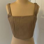 Beige Botany Faux Leather Corset Crop Top Size M Photo 0
