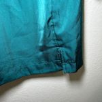 Entro  Womens Mini Dress Size M Teal Long Sleeve Square Neck Ruched Party elegant Photo 3