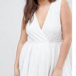 ASOS NWT Curve Mini Wrap Sundress with Embroidered Trim White Size 22 Sun Dress Photo 8