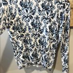 White House | Black Market Blue and White button long sleeve Cardigan Photo 7