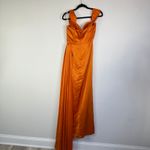 Miss Circle Zayda Orange High Slit Corset Satin Gown Women’s Size Small Photo 6