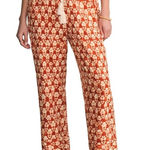 Faherty  Orange Pacific Beach Linen Pants Patterned Summer Vacation Comfy XS Photo 0
