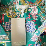 Hinson Wu Gemma Long Sleeve Teal Paisley Print Shirt Size S NWT Green Photo 6