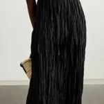 Ulla Johnson Orla Dress Midi Crushed Satin Plisse Size 6 Noir Black Crinkled Photo 0