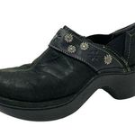Ariat Westlake Clog Shoes Leather Floral Studded Chunky Slip On Heels Black 8.5B Photo 0
