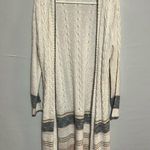 Maurice's Cream and Gray Cardigan Sweater Photo 0