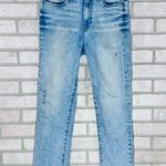 Paige Hoxton Straight Ankle Leg Raw Hem Distressed Jeans Pasadena Wash Size 27 Photo 2
