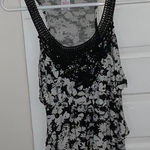Candie's Black and white candie’s tank top, never worn. NWOT. Floral lace pattern Photo 0