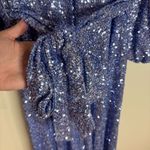 Jovani  sparkling blue Embellished Long Sleeve sheath Dress 25950 ladies size 16 Photo 12