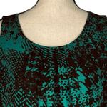 Apt. 9  Large Top Sleeveless Lined Abstract Rear Zip Scoop Neck Pleated Neck Green Photo 1