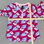 Disney Eeyore Veloure Lounge Sleep Shirt Pink Medium Long Sleeve Pullover Photo 9