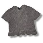 Willi Smith  Boho Cottage Crochet Cardigan Shrug Sweater Taupe Medium Photo 10