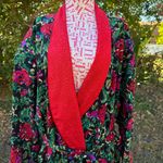 Victoria's Secret Vintage 80s 90s Gold Label Red Floral Full Length Robe Size L Photo 1