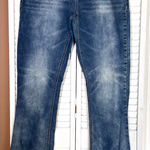 Maurice's  Womens Size 9/10 Regular Midrise bootcut stretch blue jeans embroidered Photo 0