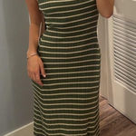 AQUA Striped Knit Tank Dress Photo 0