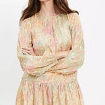 Loft XS Floral Shimmery Dress With Bubble Hem. Flowy Style. Drop Waist. Photo 0