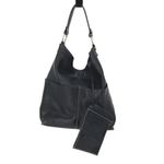 Faiez‎ Halabi Buenos Aires Womens Pebbled Leather Shoulder Hobo Bag Black Small Photo 3