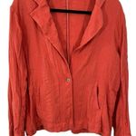Free People Burnt Orange Cotton Linen Blazer Jacket Size XS/S Photo 0