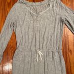 Stars Above Women Gray Striped Long Sleeve Pajama Jumpsuit Photo 5