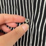 ZARA  Trafaluc Black & White Striped Long Sleeve Peplum Hem Button Front Shirt L Photo 5