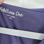 Rebellious One Rebellions One Woman's Plus French Terry Hoodie in Navy Size 1X & 2X New Photo 5