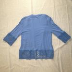 Studio Works | Periwinkle Lace Trim Open Front Cardigan | Large Photo 1