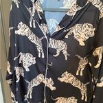 Elegant Black Tiger Print Women's Pajama Set Size M Photo 2