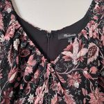 Madewell Amalia Metallic Paisley Floral Tiered Mini Dress Pampas Blooms Black 4 Photo 3