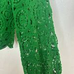 Flying Tomato Vici green crochet long sleeve top size medium Photo 3