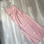 BHLDN  Freya Dress drape slit maxi womens Pink (size 6) formal wedding bridesmaid Photo 3